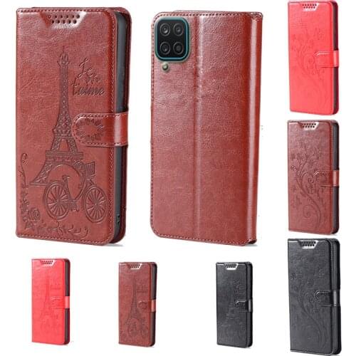 For Samsung M12 butterfly flower Tower Flip Leather Wallet Phone Case For Samsung Galaxy A12 / A42 5G Phone cover