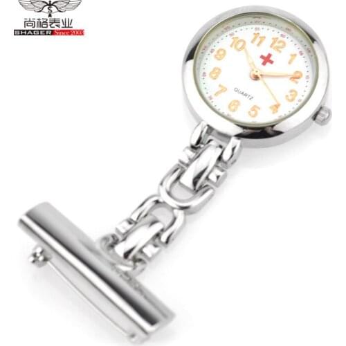 Best Gift for Nurse Pocket Watch Arabic Numerals Quartz Brooch Doctor Stainless Steel Nurse Pocket Fob Watch