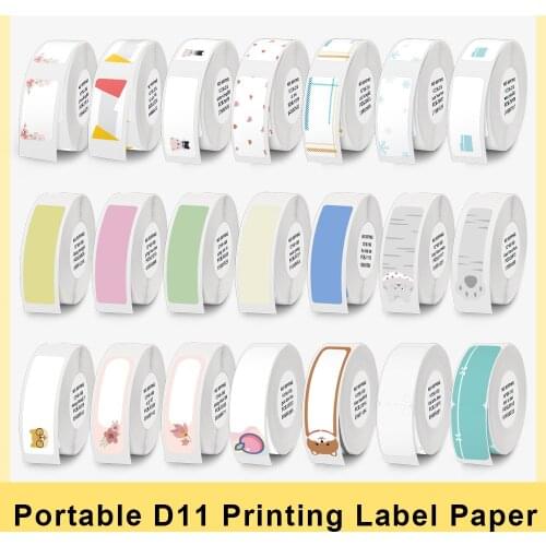 Multicolors D11 Printing Label For Niimbot D11 Wireless Label Printer Waterproof Anti-Oil Tear-Resistant Thermal Label Paper
