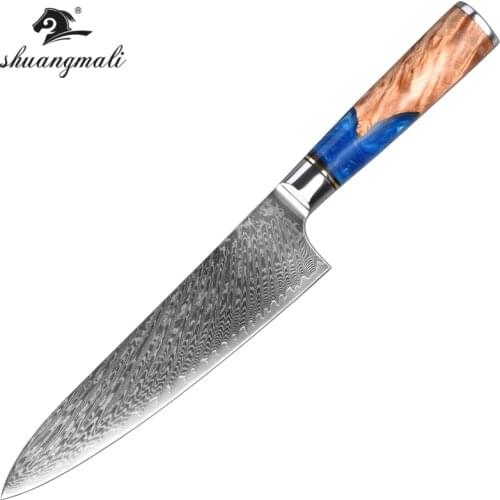 8 Inch Damascus Chef Knives 67 Layer Steel Utility Kitchen Knife Gift Cooking Tools Cutting Meat Cheese Slicing Chef Knife