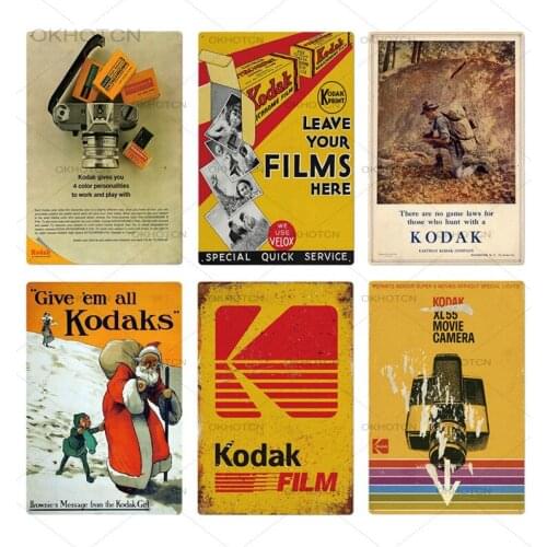 Camera Tin Sign Plaque Metal Vintage Wall Decor for Photo Studio Man Cave Retro Shabby Chic Decorative Plates Iron Painting