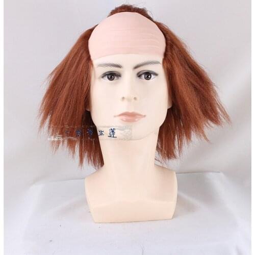 Movie Stephen Kings It Pennywise Clown Joker Wig Cosplay The Clown Pennywise Orange Short Synthetic Hair Halloween Role Play