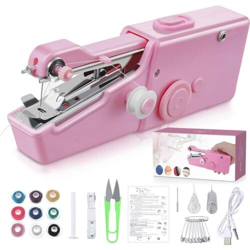 Handheld Sewing Machine Mini Portable Sewing Machines Cordless Electric Quick Repairing Suitable for Home Travel Clothes Cloth