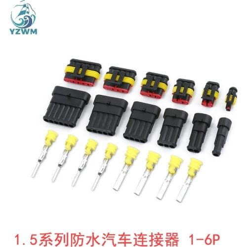 1.5 series automotive waterproof connector hid male and female waterproof connector 1 hole 2 hole 3 hole 4 hole 5 hole 6 Hole