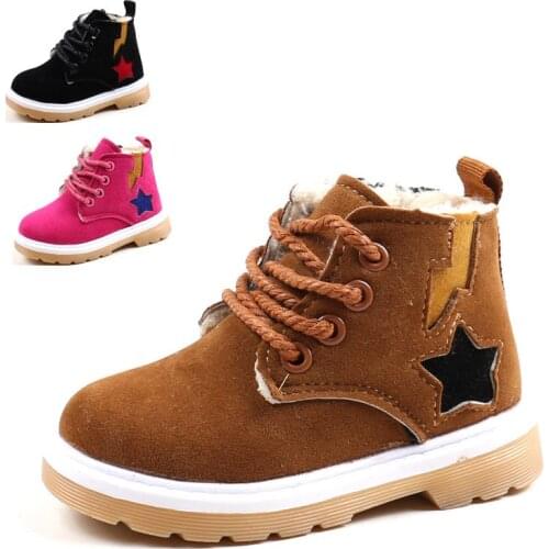 2021 Winter Autumn Children Boots Waterproof Baby Fashion Sneaker Kids Snow Boots Boys Girls Martin boots Fur Casual Shoes