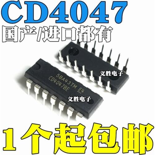 10 pçs/lote/CD4047 CD4047BE - DIP14