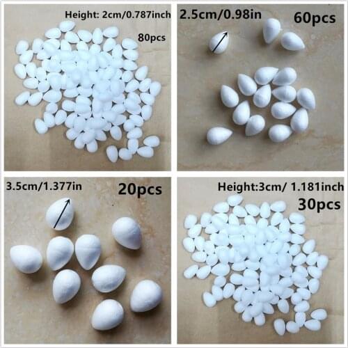 2/2.5/3/3.5/4/5.5cm 10pcs~80pcs White Foam Rose Bud For Nylon Flower Making Material Supplies Nylon Stocking Flower Accessories