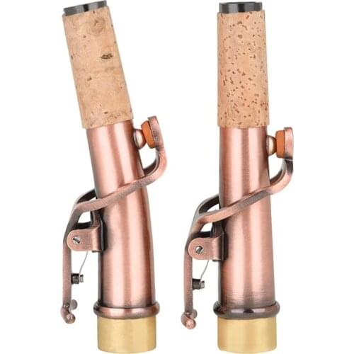 2 Pcs/Set Soprano Saxophone Straight & Bend Neck Woodwind Accessories Brass Material Sax Musical Instrument Parts Replacement