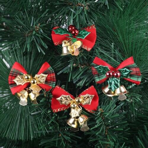 4 Type Christmas Tree Bow Bells Christmas Ornaments Bell Home Garden Bow bells Christmas/Wedding Party Decoration