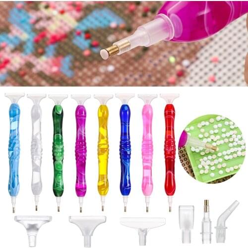 7pcs/set 5D Diamond Painting Pen Resin Point Drill Pens Cross Stitch Embroidery DIY Craft Nail Art Diamond Painting Accessories
