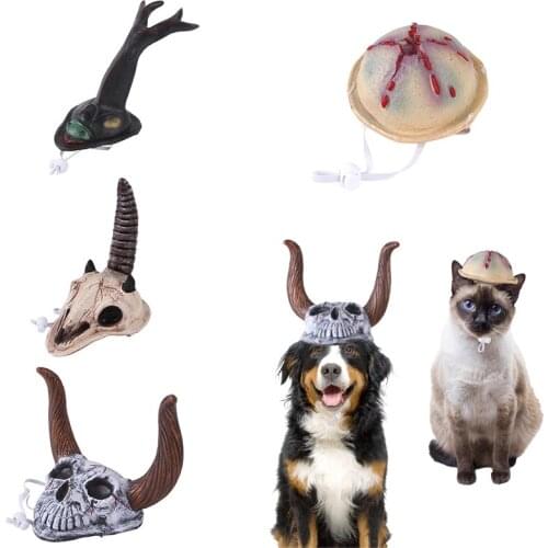 Halloween Pet Hat Frightening Dress Up Cap Pet Fun Headdress Cosplay Accessories For Cat Dog TS2 Pet clothing accessories