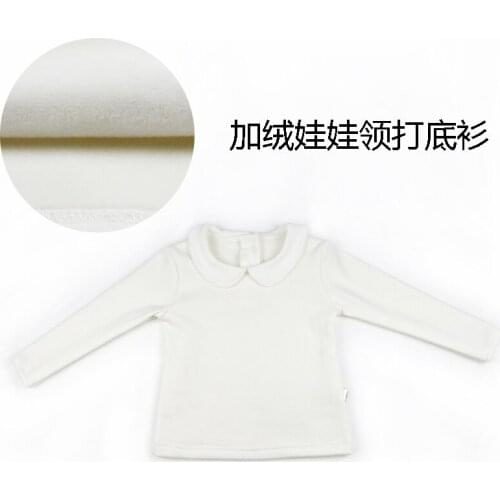 Infant plus Velvet Base Shirt Autumn And Winter Thick Clothes 0-3-Year-Old Men And Women Baby Winter T-shirt Peter Pan Collar 10