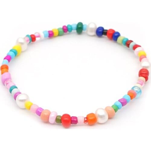 Go2Boho Rainbow Bracelet Summer Beach Pearl Boho Jewelry Bohemian Armbanden Bracelets For Women Colorful Beads Candy Braclet
