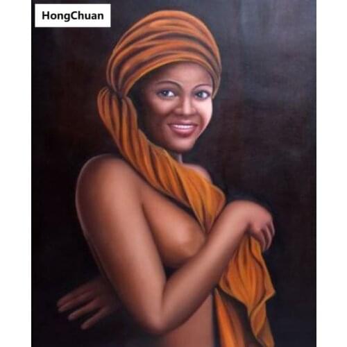Fast delivery beautiful African woman 5D DIY square/round diamond painting mosaic diamond embroidery cross stitchhome decoration