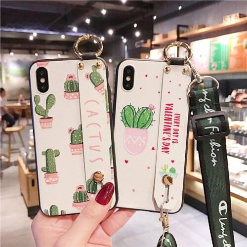 3D Embossed Phone Case for Huawei P20 P30 P40 Mate 10 20 30Lite Pro Honor 8X 9 10 20 30Pro Soft Cover Wrist Strap Lanyard Cases