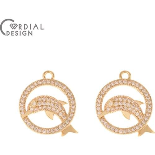 Cordial Design 30Pcs 16*19MM DIY Earrings Making/CZ Charms/Hand Made/Jewelry Findings & Components/Pendant/Jewelry Accessories