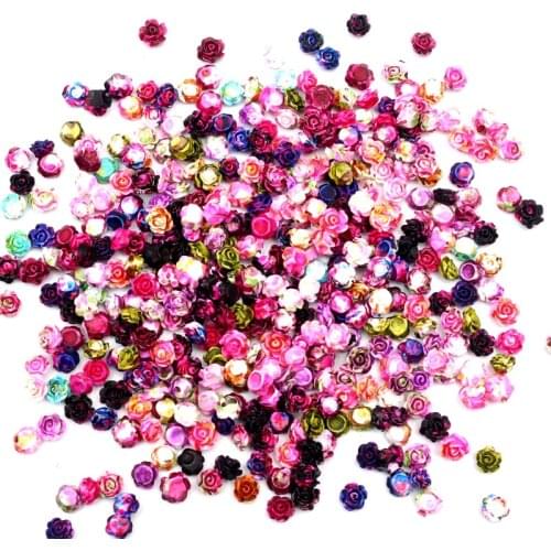 100pcs Mixed Resin Flower Decoration Crafts Flatback Cabochon Embellishments For Scrapbooking Accessories Fit Nail Art Sticker