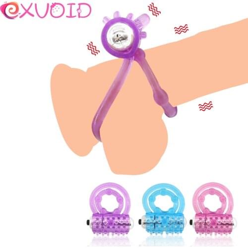 EXVOID Sex Toys for Men Erection Bullet Vibrator Jelly Cock Rings Clitoris Stimulate Erotic Lasting Adults Products Delay Time