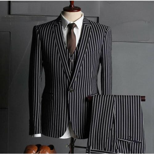 Custom Made Formal Men Suit Casual Style Tuxedo 3 Pieces Wedding Suits