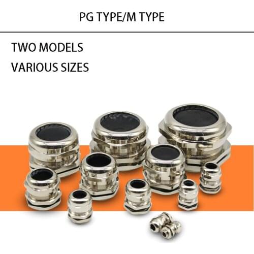 1 piece of nickel bronze metal ip68 waterproof cable gland connector wire gland for 3-44mm cable high-quality M PG cable gland