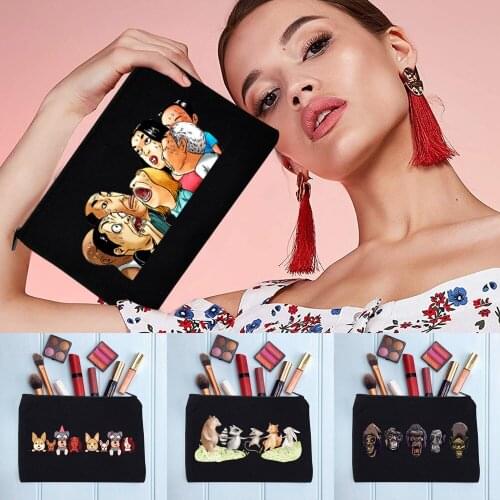 Womens Cosmetic Bag Sense of Luxury Makeup Bag Female Cute Cartoon Pattern Handbags Zipper Pencil Cases for School