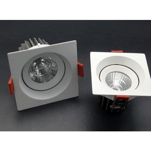 Square dimmable 10W COB LED Ceiling lamp Down Light AC110V to AC240V Cool/Warm White LED Recessed Downlight Lamp