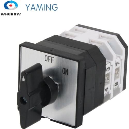 LW12-16/2 Two Positions OFF-ON 2 Poles Sections 16A 380V Silver Contact Control Motor Power Supply Changeover Rotary Cam Switch