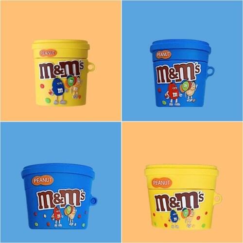 Cartoon 3D Smiley M Coffee Bean Wireless Bluetooth Headset Silicone cover For Airpods 1 2 Airpod Pro3 Earphone Protective case