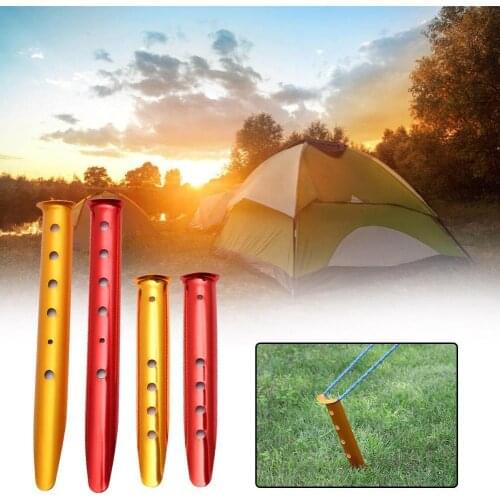 A Set (6 Pcs) Titanium Alloy Camping Awning Housing Canopy Tent Sand Nail Hook Nail 23 Cm 31 Cm Tent Accessories Fixing Nai
