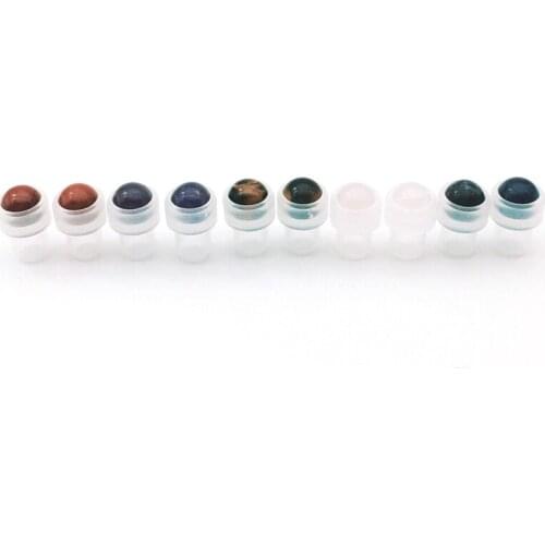 Natural Gemstone 7*10mm Roller Ball Accessories Fit Thin Glass 1ml 2ml 3ml 5ml Perfume Essential Oil Roll On Bottle X 1000