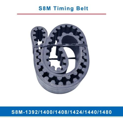 Timing belt S8M-1392/1400/1408/1424/1440/1480 teeth pitch 8 mm circular teeth belt width 20/25/30/40 mm for 8M timing pulley