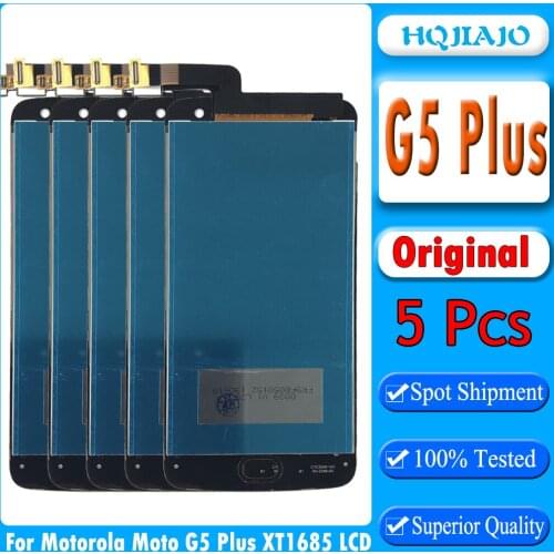 5 pieces/lot Assembly For Motorola MOTO G5 Plus XT1684 XT1685 Touch Screen Digitizer Display LCD For Moto G5Plus XT1686 XT1687