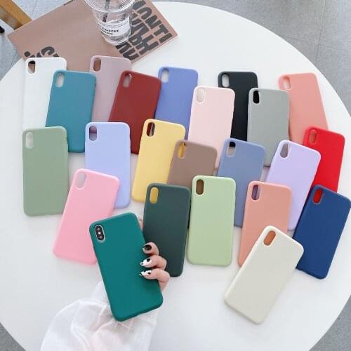 Solid Silicone Case For iPhone 12 11 Pro Max Mini XS X XR 6 6s 7 8Plus SE2 Soft Candy Protect Back Cover Phone Accessories Funda