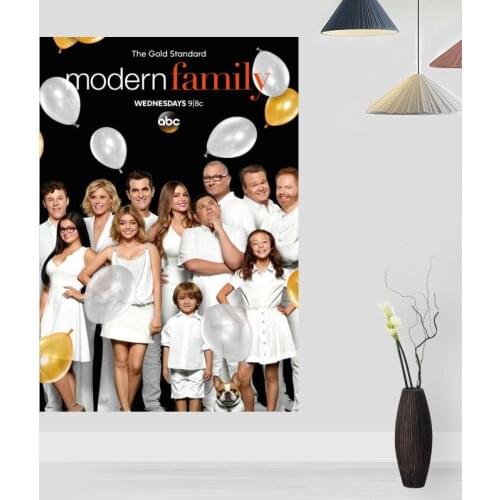 Modern Picture Modern Family Poster Paintings For Living Room Wall Art Silk Fabric Cloth Decoration Poster For Children Gift