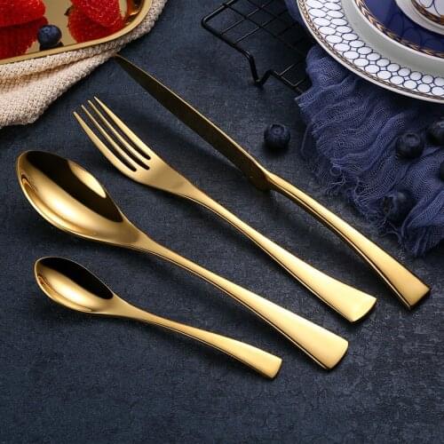 304 Stainless Steel Tableware Western Hotel Steak Knife and Fork Spoon Gift Dinnerware Sets Metal Stocked Dinner Service
