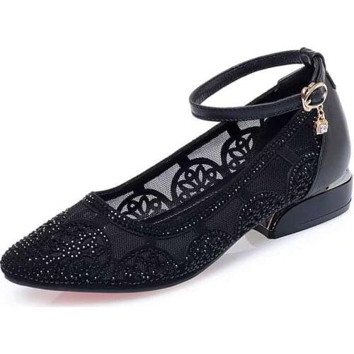 2021 Summer Elegant Women Pumps Comfy Loafers Fashion Ladies Low Square Heel Mujer Office Dress Shoes Outdoor Light Footwear