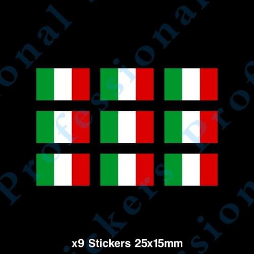 9x Italy Italian Flag Sticker - Vinyl, Car, Van, Ipad, PC, Laptop (CC041) Waterproof Vinyl stickers for car Motos