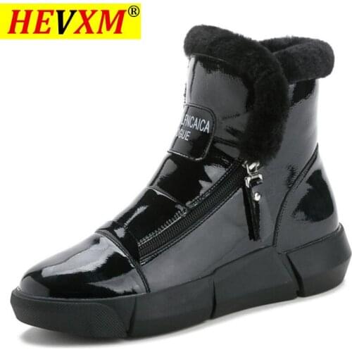 2020 Women Boots Waterproof Winter Shoes Women Snow Boots Platform Keep Warm Ankle Boots With Thick Fur Heels Botas Mujer