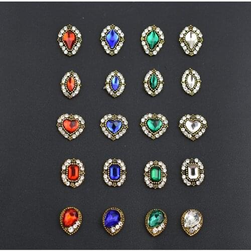 10Pcs/Lot Alloy nails charm crystal diamonds Stone strass nail art decorations jewelry accessoires rhinestones new arrival 2018