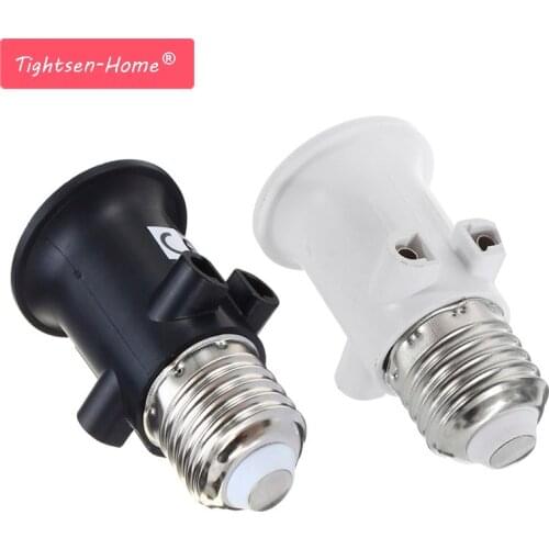 100PCS AC100-240V 4A PBT Fireproof E27 Bulb Adapter Lamp Holder Base Socket Conversion with EU Plug for led bulb Lights