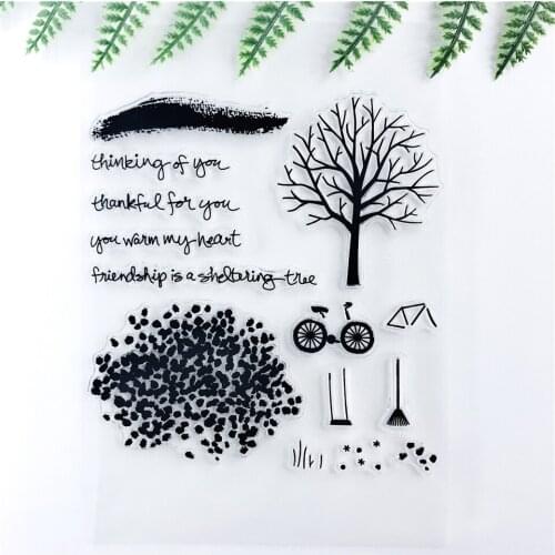 11*16 Autumn Tree Transparent Clear Stamps Seal For Scrapbooking/Rubber Stamp Sentiment Bullet Journal Photo Album Card Making