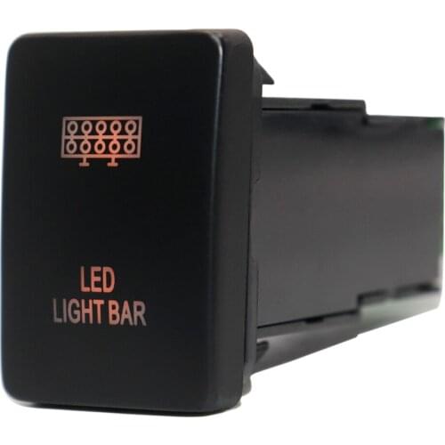 12V LED Light Bar PushButton Switch ON-Off Switch Orange LED Lights with Connector Wire for Toyota Rav4 Prado 150/200 Series