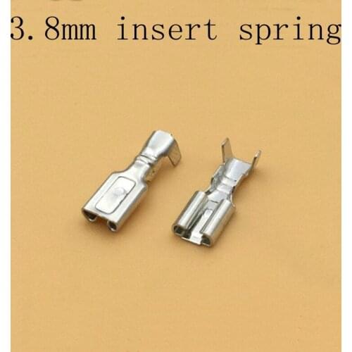 200pcs/lot 3.8 plug spring terminal switch button 3.8mm connection cold pressure type copper joint