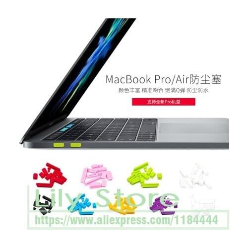 2017 Silicone dust Plug Protector Sets for MacBook Pro 13 15 with/without Touch bar ID A1706 A1707 Laptop Dust Plugs Ports