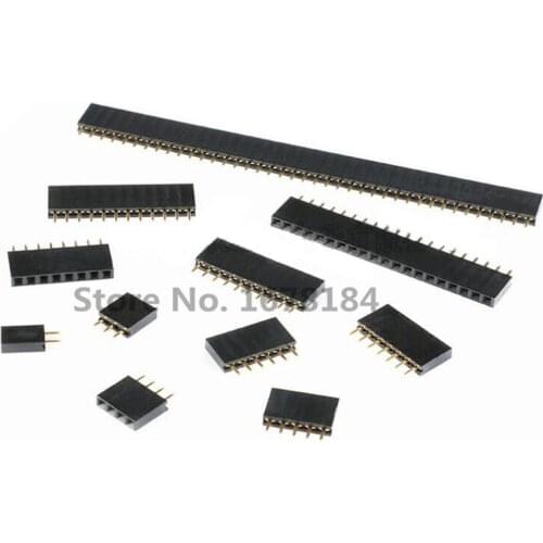 50pcs/lot 1x2P 3P 4P 5P 6P-40P Single Row PCB Socket Female Header 2.54MM 1*2P 3P 4P 5P 6P -40P