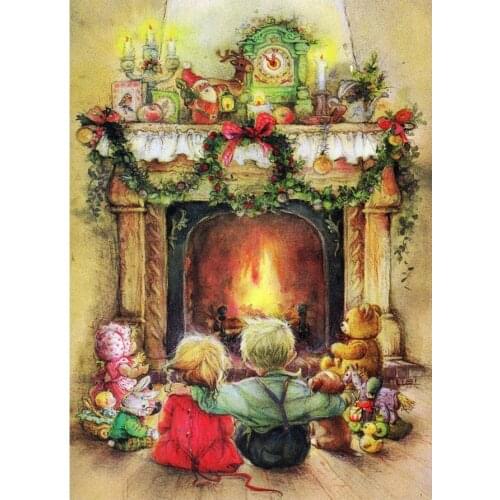 New Year and Christmas diamond painting Cross Stitch 5d Diamond embroidery mosaic Full square Drill Fireplace child gift,EE1478