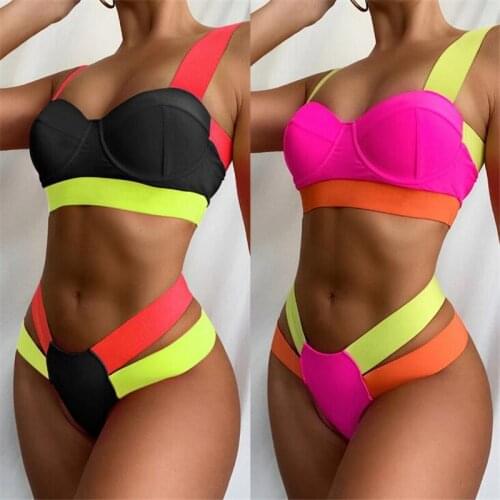 Push Up Bikinis High Waisted Swimsuits For Women Swimwear Brazilian Biuini Swimming Suits Beachwear Thong Bathing Suits Bikinis