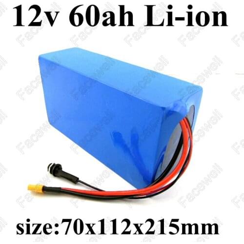 Brand 12v 60Ah lithium li-ion battery pack backup power 12.6v 12v 3s rechargeable battery for cctv camera light led +5A charger