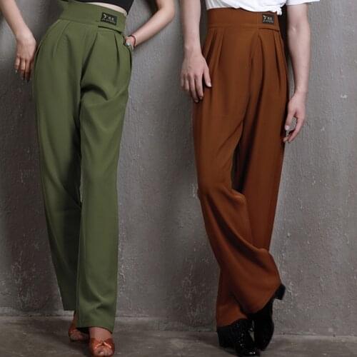 Latin Dance Pants Summer Men Women Modern Dance Pants Couple National Standard Exercise Pants Latin Performance Trousers DN8818