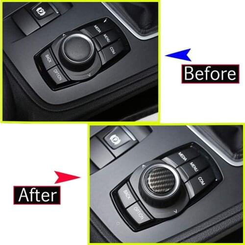ABS Plastic Multimedia Knob Decoration Cover Trim For BMW 1 2 3 4 Series X1 F48 X3 F25 X5 F15 F22 F30 F31 F32 F45 F48 F46